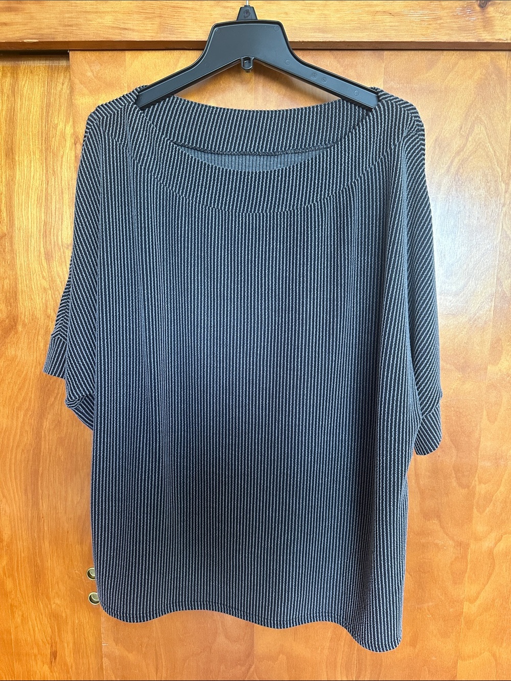 Oversized Black & White Striped Women’s Top